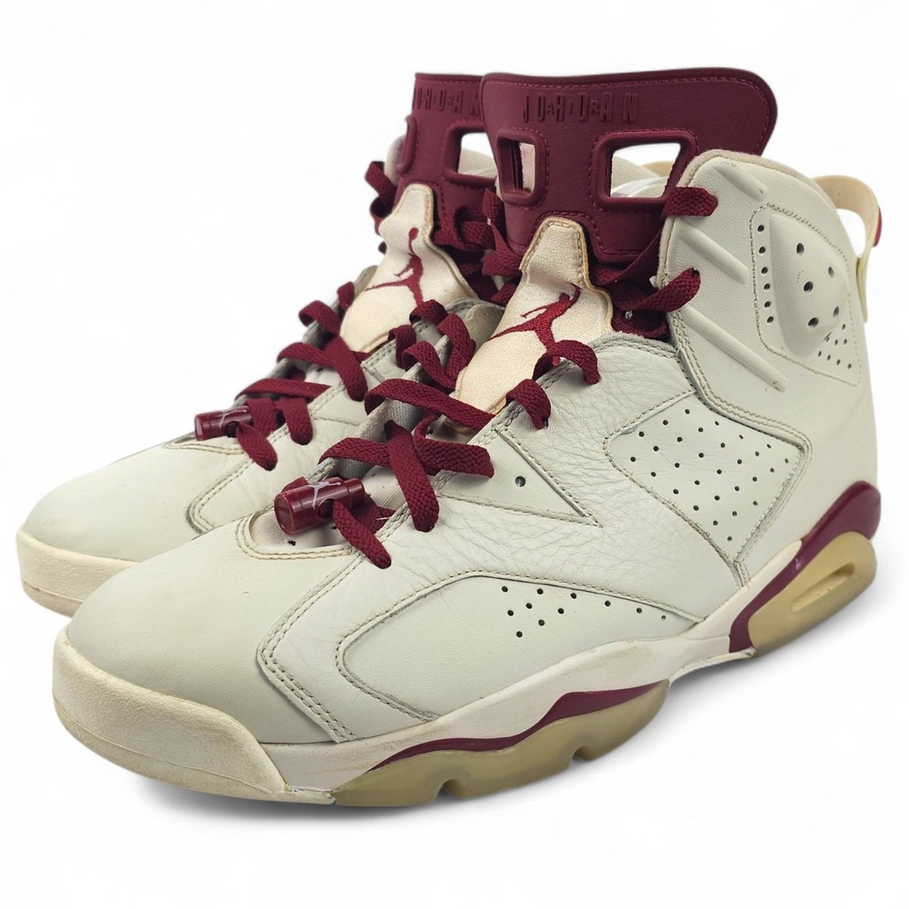 Nike Air Jordan 6 Retro Maroon 2015 Off White Burgundy 384664-116 Men Size 11.5